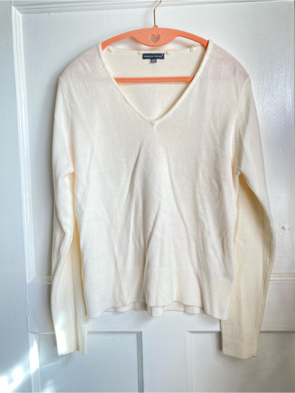 Carolyn Taylor Cream V-Neck Sweater